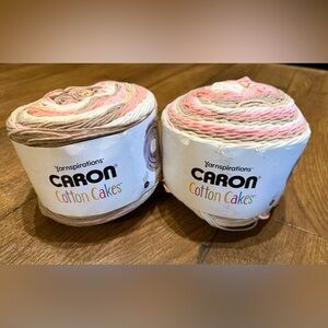 Caron Blush & Bloom Yarn in Cream and Tan and Pink